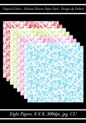 Delicate Flowers Paper Pack (Tropical Colors Palette)