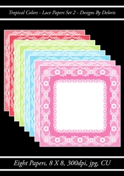 Lace Papers Set 2 (Tropical Colors Palette)