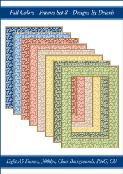 A5 Floral Frames Set 8 (Fall Colors Palette)