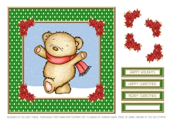 Cute Holiday Teddy Topper (Green)