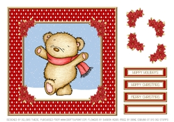 Cute Holiday Teddy Topper (Red)
