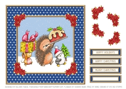 Cute Christmas Critters (Blue)