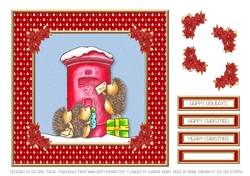 Cute Christmas Hedgehogs Mailing Letters (Red)
