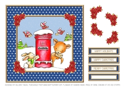 Dear Santa Cute Critters Holiday Topper (Blue)
