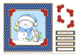 Snowman & Penguin Celebration (Blue)