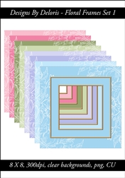 Floral Frames Set 1 (Floral Family Color Palette)