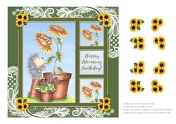 Cute Hedgehog Birthday Topper - Card One
