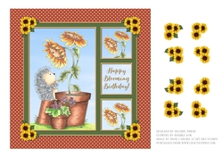 Cute Hedgehog Birthday Topper - Card Two