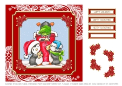 Cute Little Penguins Holiday Topper