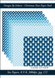 Cute Christmas Trees Paper Pack (Frosty Color Palette)