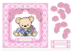 Happy Birthday Teddy Bear Topper