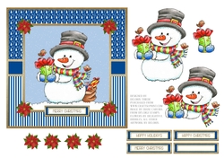 Cute Little Snowman Topper (Blue)