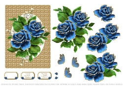 Lovely Roses On Gold Lace