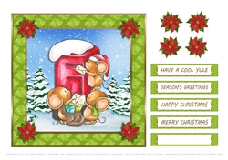 Cute little mice mailing letters to Santa