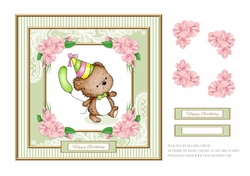 Cute Teddy Bear Birthday Topper