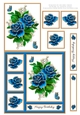 Lovely Blue Roses Birthday Topper