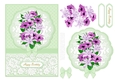 Lovely Spring Flowers On Lace - Birthday Topper - Card Two