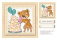 Cute Teddy Birthday Topper Plus Gift Tag