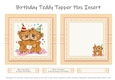 Wishing You A Beary Happy Birthday Topper Plus Insert