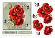 Beautiful red poppies on vintage lace 