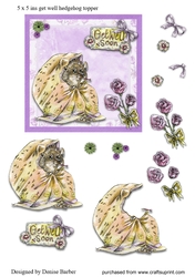 Hedgehog - Get Well 5 x 5 ins card topper and decoupage 