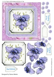300dpi 6x6ins Topper and Decoupage - Best Wishes/Happy Birthday/Thinking of you