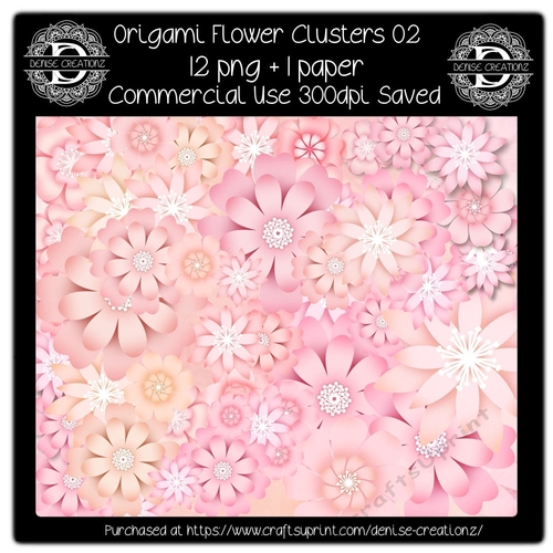 Origami Flower Clusters 02