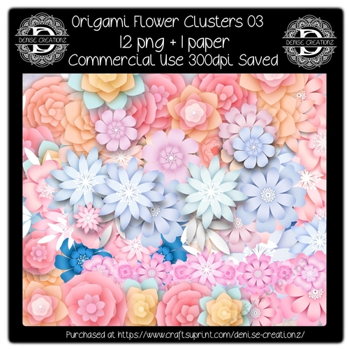 Origami Flower Clusters 03