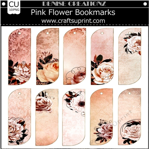 Pink Flower Bookmarks