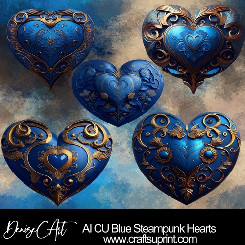 AI CU Blue Steampunk Hearts