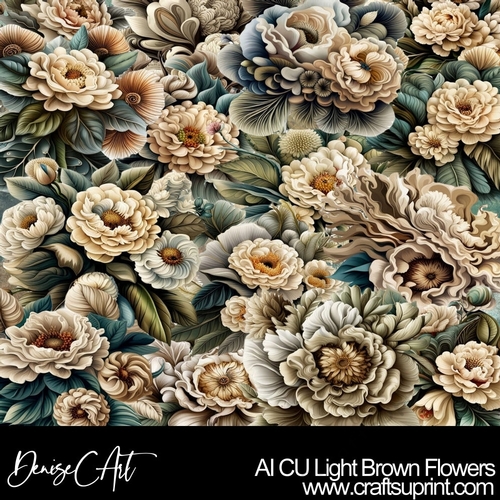 AI CU Light Brown Flowers