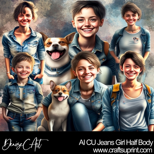 AI CU Jeans Girls Half Body