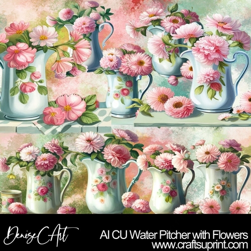 AI CU Water Pitcher with Flowers