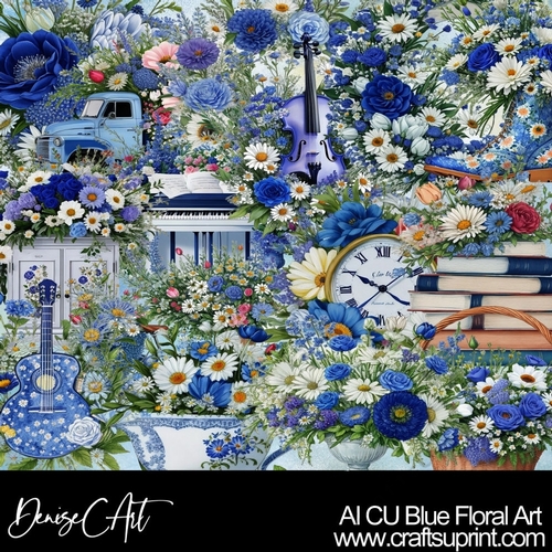AI CU Blue Floral Art