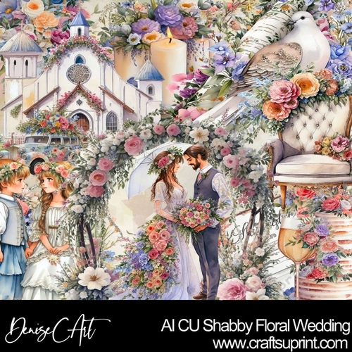 AI CU Shabby Floral Wedding