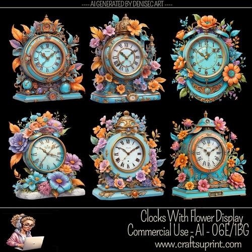 Clocks with Flower Display