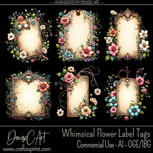 Whimsical Flower Label Tags