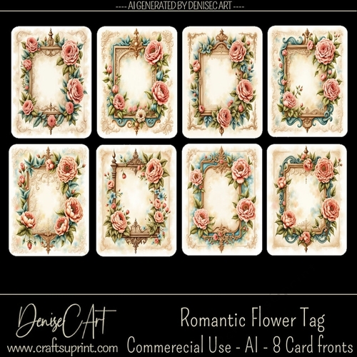 Romantic Flower Tag Toppers