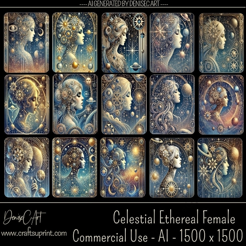 Celestial Ethereal Females Journaling Pages