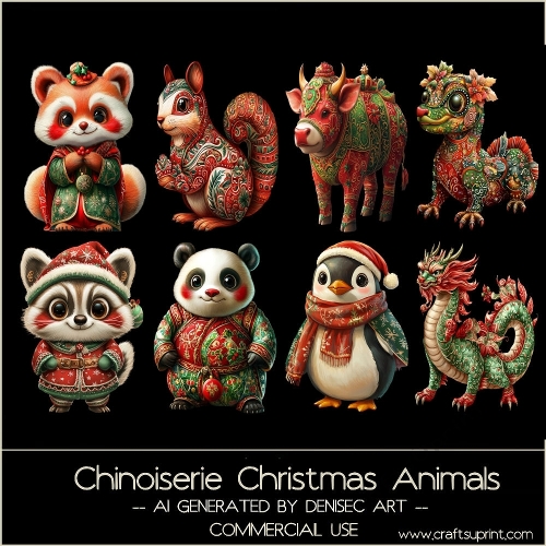 Chinoiserie Christmas Animals