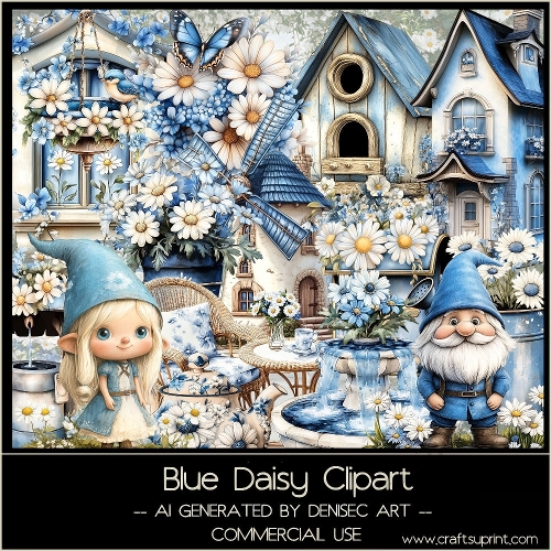 Blue Daisy Clipart