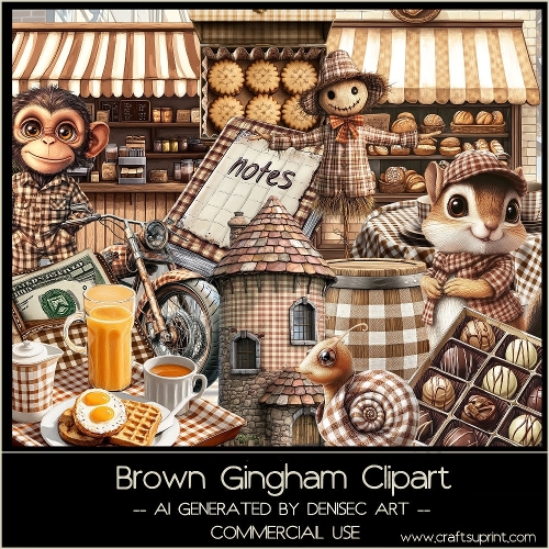 Brown Gingham Clipart