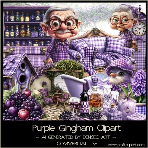 Purple Gingham Clipart