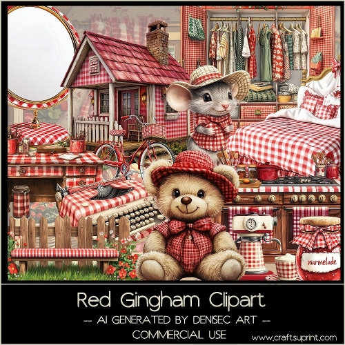 Red Gingham Clipart