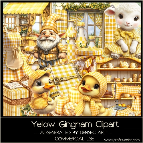 Yellow Gingham Clipart