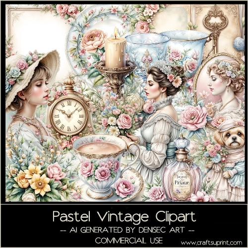 Pastel  Vintage Clipart