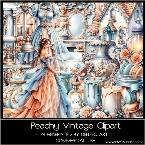Peachy Vintage Clipart