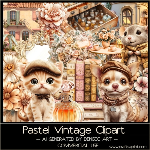 Pastel Vintage Clipart