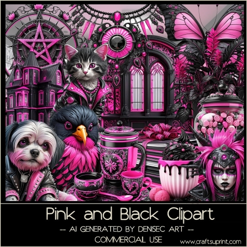 Pink and Black Clipart