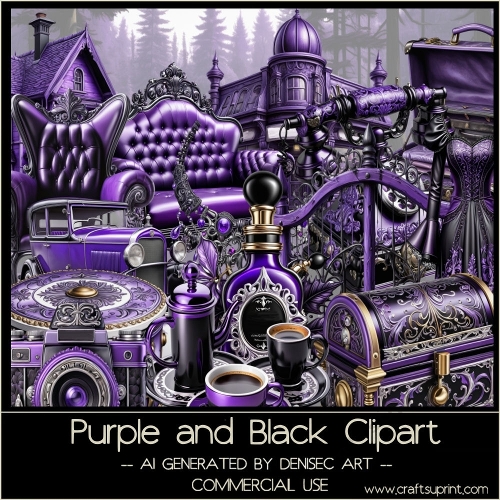 Purple and Black Clipart